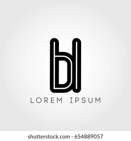 initial letter logo bl outline lowercase black logotype