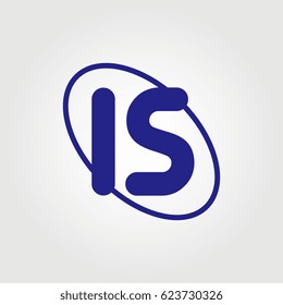 initial letter is logo blue on white background