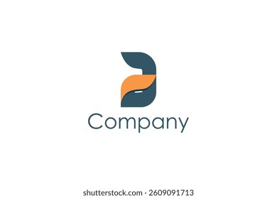 Initial Letter A Logo. Blue and Orange Origami Shape on White Background. Can Be Used for Business. Flat Vector Logo Design Template Element. Vector Illustration.