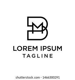 initial letter logo BM, MB logo template