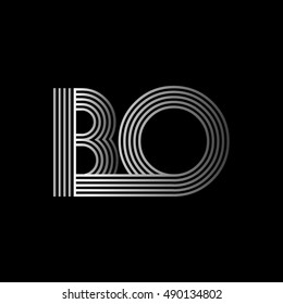 Initial letter logo BO linked white colored, isolated in black background. Vector design template elements for company identity.