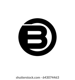 initial letter logo bo, ob, o and b uppercase black vector template white background