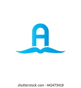 Initial Letter A Logo Book Blue