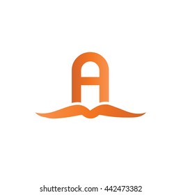 Initial Letter A Logo Book Orange