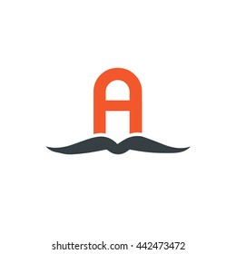 Initial Letter A Logo Book Orange Black
