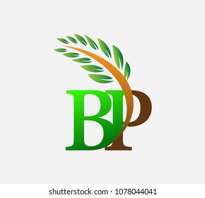 Initial Letter Logo Bp Agriculture Wheat Stock Vector Royalty Free 1078044041