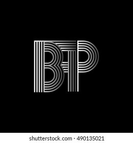 Initial letter logo BP linked white colored, isolated in black background. Vector design template elements for company identity.