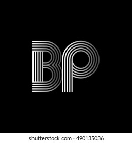 Initial letter logo BP linked white colored, isolated in black background. Vector design template elements for company identity.