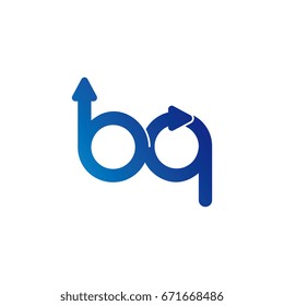 initial letter logo bq arrow rounded lowercase blue