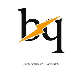 Initial letter logo bq lowercase thunder vector design