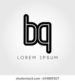 initial letter logo bq outline lowercase black logotype
