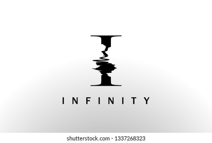 Initial Letter I logo With Brush Style