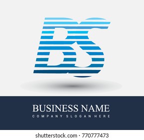 initial letter logo BS colored blue with striped compotition, Vector logo design template elements for your business or company identity
