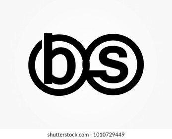 Initial letter logo bs lowercase related in circles black