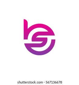 initial letter logo bs, sb, s inside b rounded lowercase purple pink