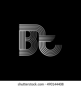 Initial letter logo BT linked white colored, isolated in black background. Vector design template elements for company identity.