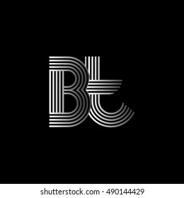 Initial letter logo BT linked white colored, isolated in black background. Vector design template elements for company identity.