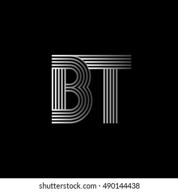 Initial letter logo BT linked white colored, isolated in black background. Vector design template elements for company identity.
