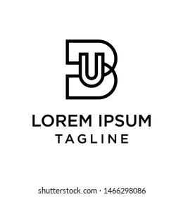 initial letter logo BU, UB logo template
