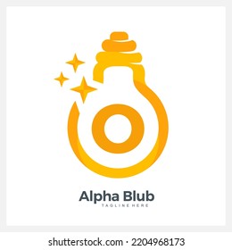Anfangsbuchstaben-Logo mit Glühbirne