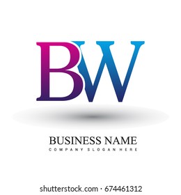 initial letter logo BW colored red and blue, Vector logo design template elements for your business or company identity