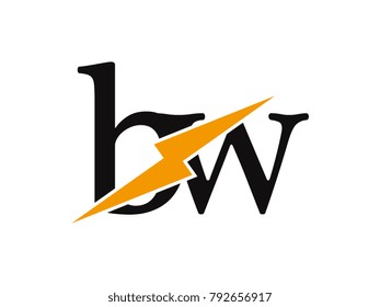 Initial letter logo bw lowercase thunder vector design