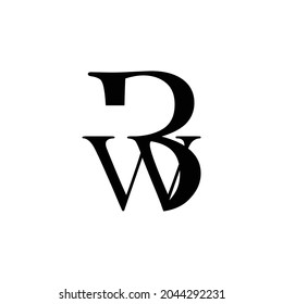 Initial letter logo BW, monogram, black color on white background