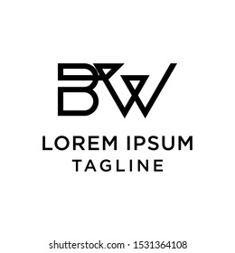 initial letter logo BW, WB logo template 