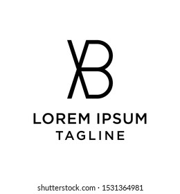 initial letter logo BX, XB logo template 