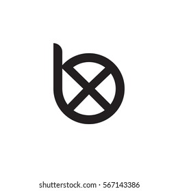 initial letter logo bx, xb, x inside b rounded lowercase black monogram