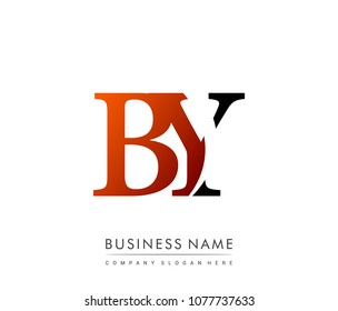 initial letter logo BY colored red and black, Vector logo design template elements for your business or company identity