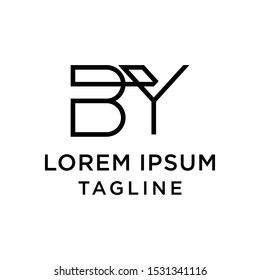 initial letter logo BY, YB logo template