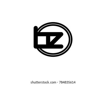 Initial letter logo bz lowercase in a black oval circle