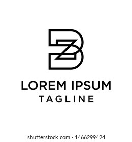 initial letter logo BZ, ZB logo template