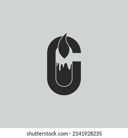 initial letter logo C candle logo design Vector Icon template elements