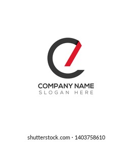 Initial letter logo c i ci ic i inside c rounded uppercase white grey red background. Modern business logo design template for company.
