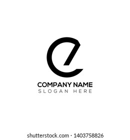 Initial letter logo c i ci ic i inside c rounded uppercase white black background. Modern business logo design template for company.