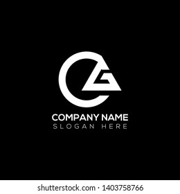 Initial letter logo c g cg gc g inside c rounded uppercase white black background. Modern business logo design template for company.