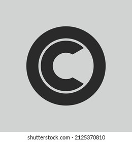 initial letter logo C inside circle shape, CO, OC, C inside O rounded upper case black monogram