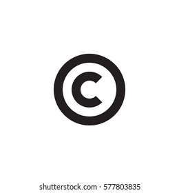 initial letter logo c inside circle shape, oc, co, c inside o rounded lowercase black monogram