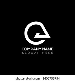 Initial letter logo c j cj jc j inside c rounded uppercase white black background. Modern business logo design template for company.
