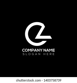 Initial letter logo c l cl lc l inside c rounded uppercase white black background. Modern business logo design template for company.