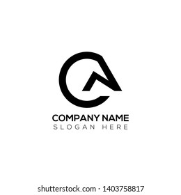 Initial letter logo c n cn nc n inside c rounded uppercase white black background. Modern business logo design template for company.