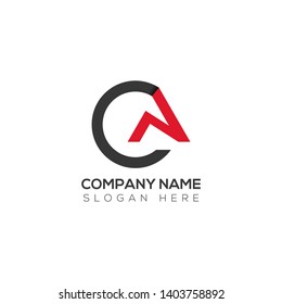 Initial letter logo c n cn nc n inside c rounded uppercase white grey red background. Modern business logo design template for company.