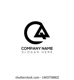 Initial letter logo c q cq qc q inside c rounded uppercase white black background. Modern business logo design template for company.