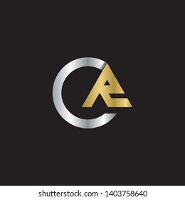 Initial letter logo c r cr rc r inside c rounded uppercase gold silver black background. Modern business logo design template for company.