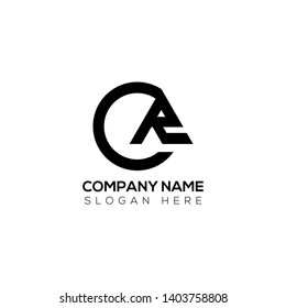 Initial letter logo c r cr rc r inside c rounded uppercase white black background. Modern business logo design template for company.
