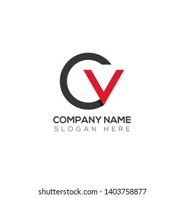 Initial letter logo c v cv vc v inside c rounded uppercase white grey red background. Modern business logo design template for company.