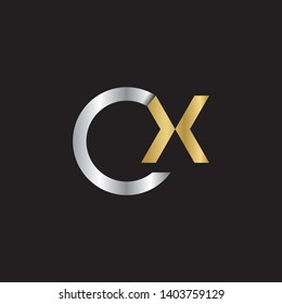 Initial letter logo c x cx xc x inside c rounded uppercase gold silver black background. Modern business logo design template for company.
