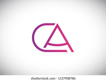 Initial letter logo CA, AC, logo template